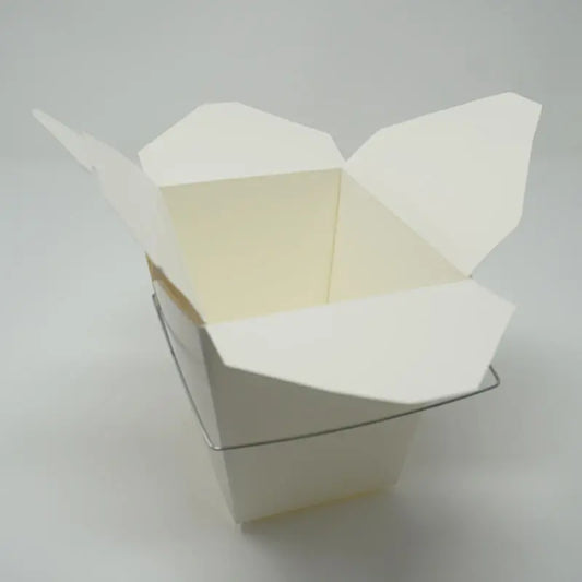 16oz. White Paper Take-Out Food Pail With Handle - 500/Case EP
