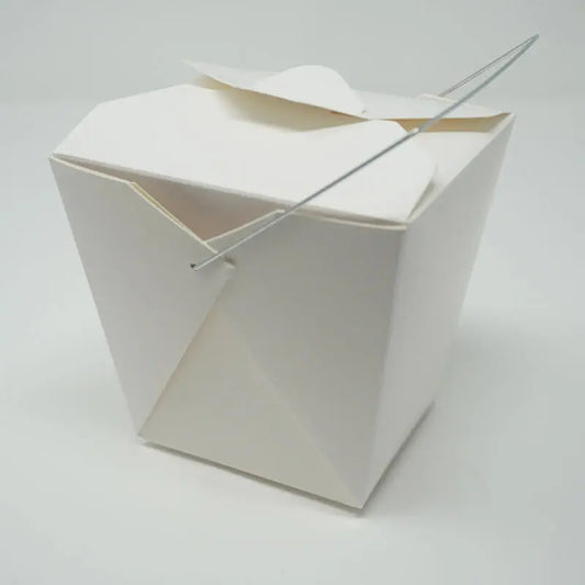 8oz. White Paper Take-Out Food Pail With Handle - 1000/Case EP