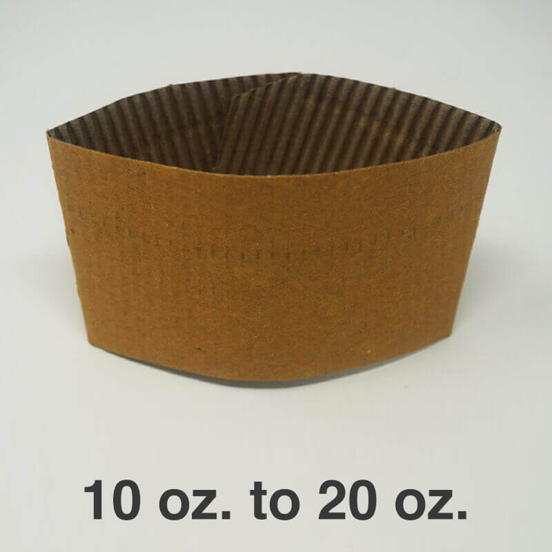 10至20盎司棕色咖啡热杯套纸 - 1000个/箱
