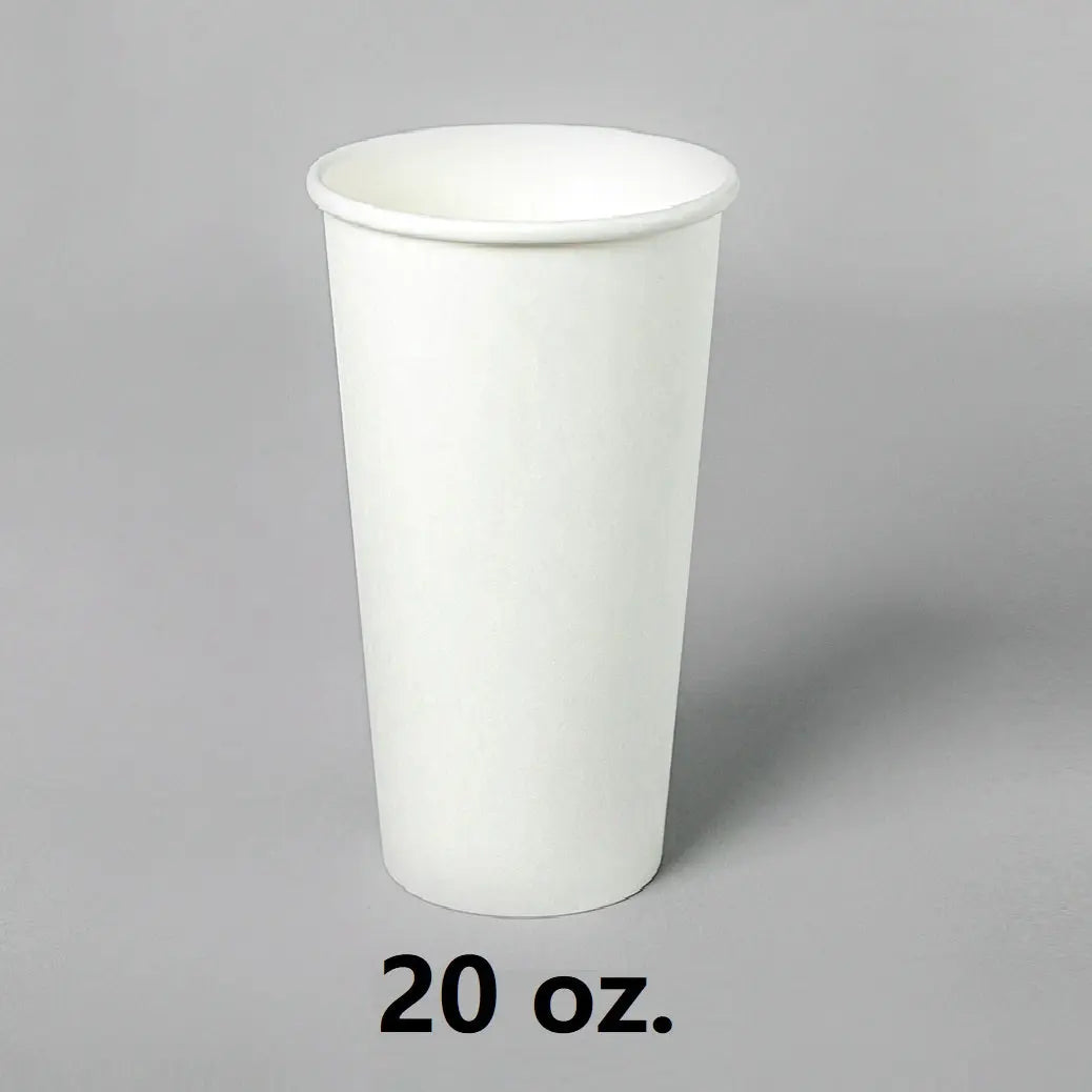 White Paper Coffee Cups 20 oz 500 Case - disposable cup restaurant