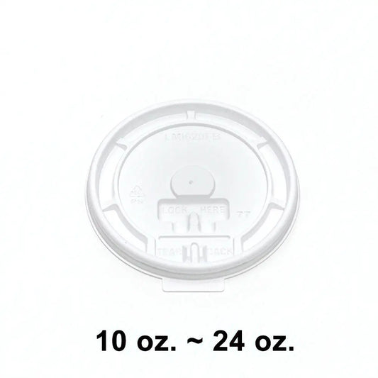 White Fold Back Plastic Coffee Cup Lid 10 to 24 oz. - 1000/Case APC