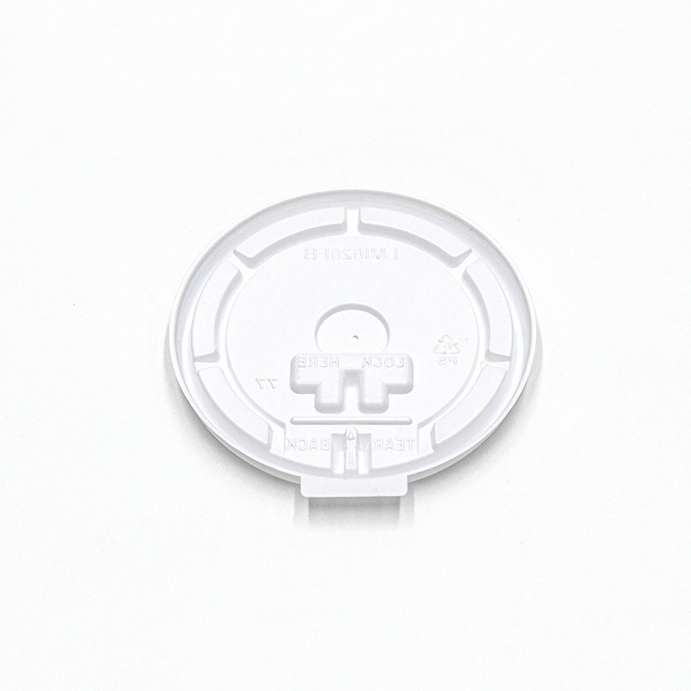 White Fold Back Plastic Coffee Cup Lid 10 to 24 oz. - 1000/Case