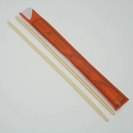 SD 9" Separated Bamboo Chopstick With Red Sleeve - 600/Case JJ