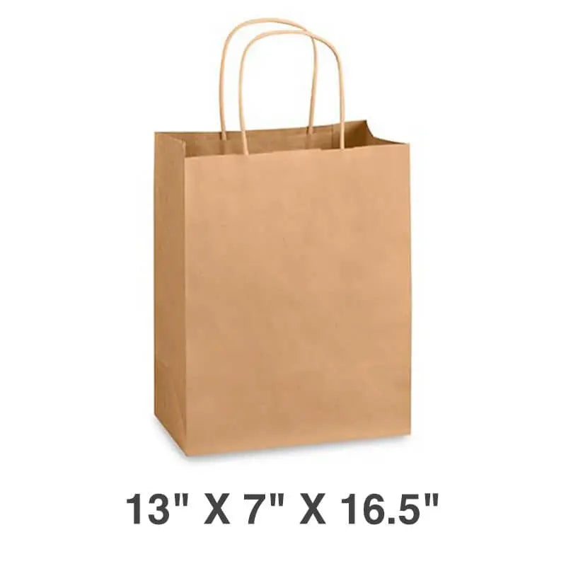 Kraftpaper bag with Handle Large 250 Case - restaurant supplies wholesale