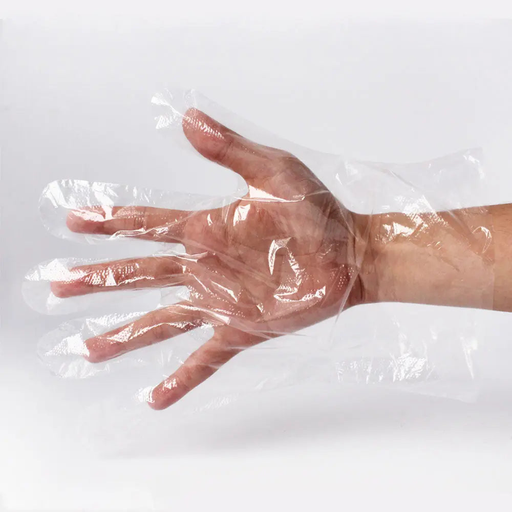 Unisize Clear Poly Glove 500 Pcs Box 10 Boxes Case - food box packaging