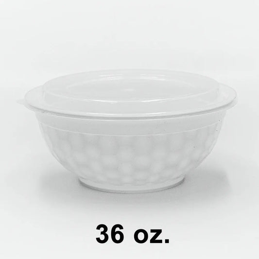 SD 36 oz. Round White Plastic Food Container Set (036) - 150/Case JJ