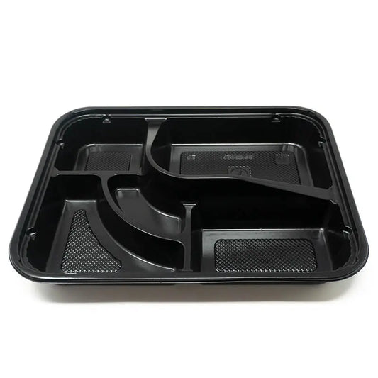 Disposable multi-compartment bento lunch box for Japanese cuisine and meal prep packaging