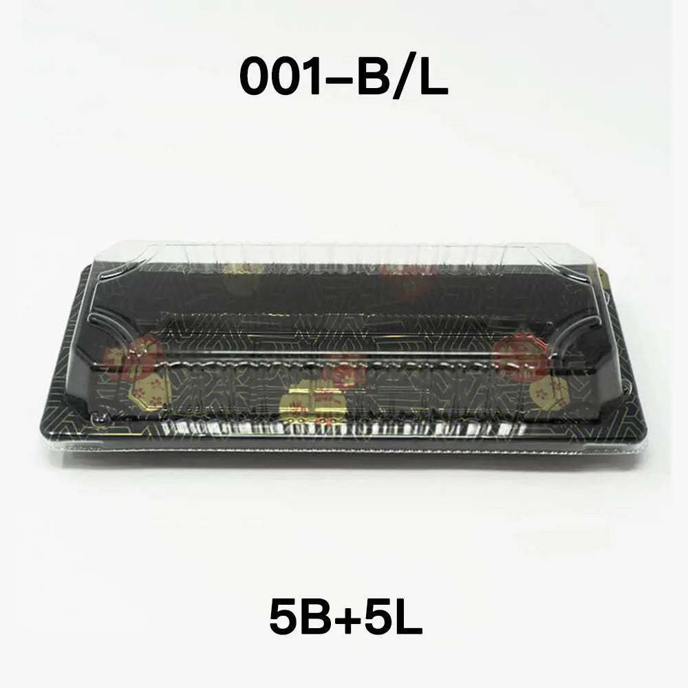 Bulk 5 Sets TZ 001 Rectangular Black Plastic Sushi - sushi tray restaurant supplies