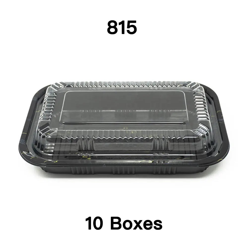 Bulk 10 Cases 815 Rectangular Black Plastic Lunch - food box packaging