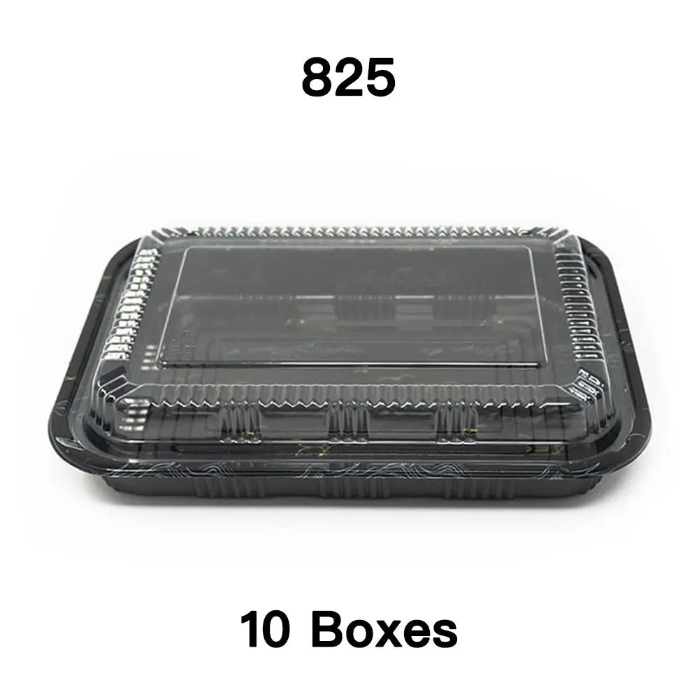 Bulk 10 Cases 825 Rectangular Black Plastic Lunch - food box packaging