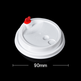 90 PP White Injection Lid with Red Heart Stopper- 1,000pieces/case