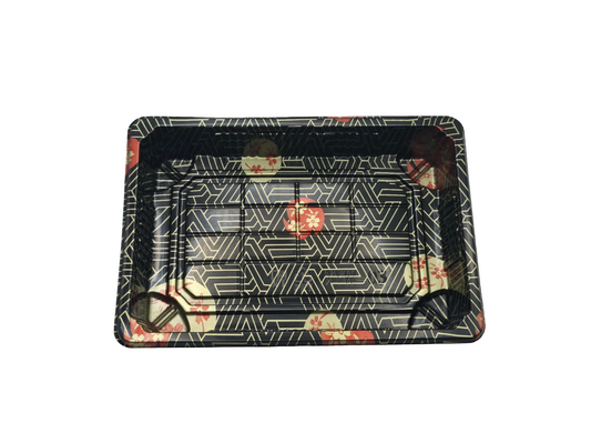 G-03 Plastic Rectangular Sushi Tray Container with Lid 6 1/2" X 4 1/2"X 1 7/8" - 400 sets/Case