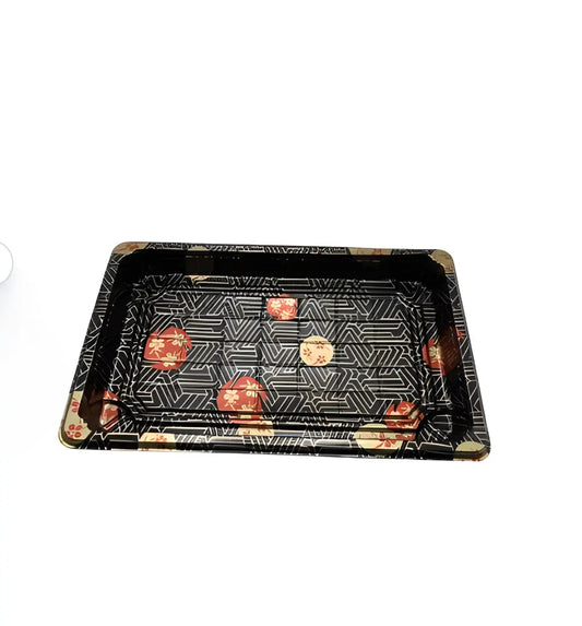 Decorative tray with geometric pattern on a white background