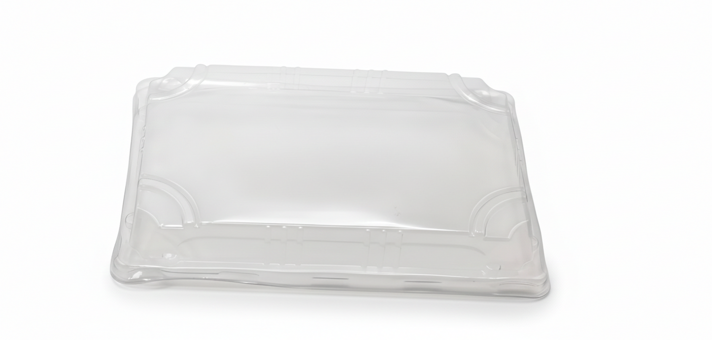 G-07 Rectangular Plastic Sushi Tray Container Sets 8 3/4" X 5 3/8"X 1 7/8" - 400 sets/Case