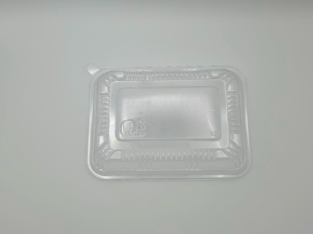 G-807 Rectangular Black Plastic Lunch Box Set 6 1/2" X 4" X 1 3/8" - 550/Case