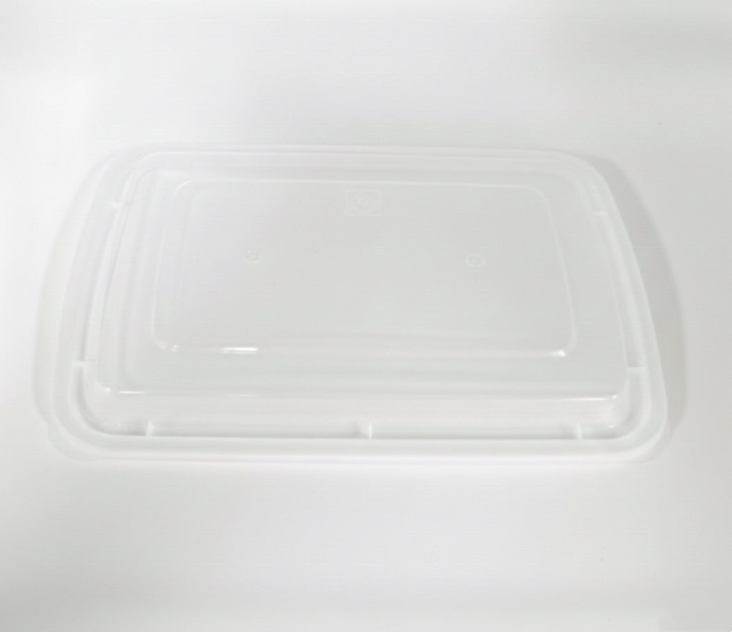 Clear plastic lid on a white background