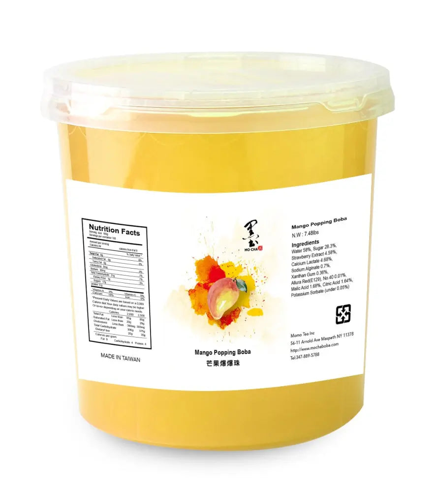 Mocha Mango Popping Boba 7 48 BLS Bottle 4 Bottles - restaurant supplies wholesale