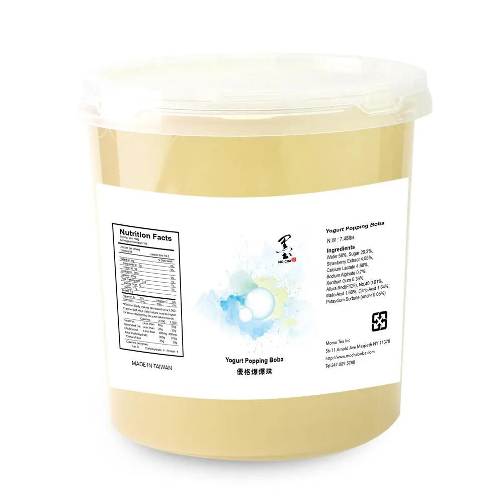 Mocha Yogurt Popping Boba 7 48 BLS Bottle 4 Bottle - restaurant supplies wholesale