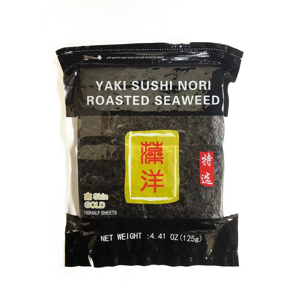 Sushi Nori Half Cut Sheet Shin Gold 100 Sheets Bag - sushi tray restaurant supplies