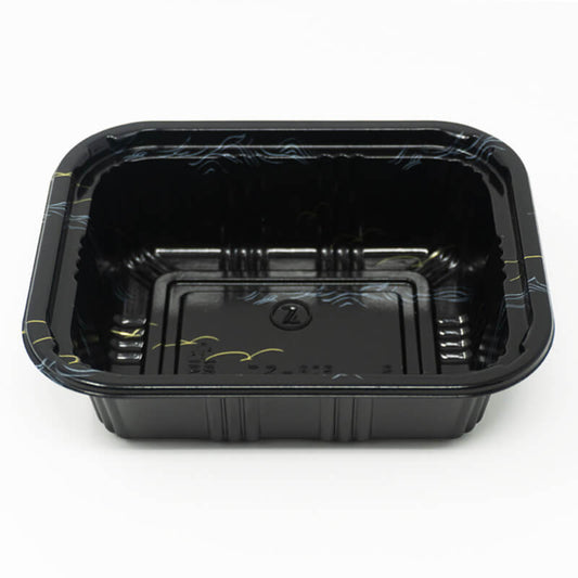 805 Rectangular Black Plastic Lunch Box Set 5 1/2" X 4 5/8" X 1 5/8" - 600/Case