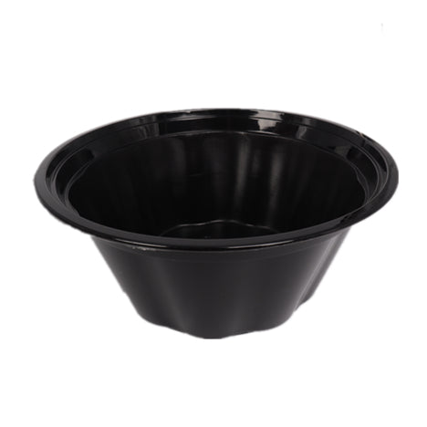 HT 36 oz. Round Black Plastic Bowl Set - 150/Case