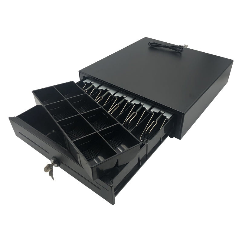 Black Steel Cash Drawer, 5 Bills/8 Coins