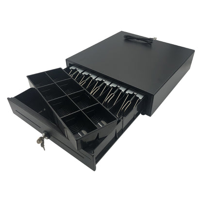 Black Steel Cash Drawer, 5 Bills/8 Coins
