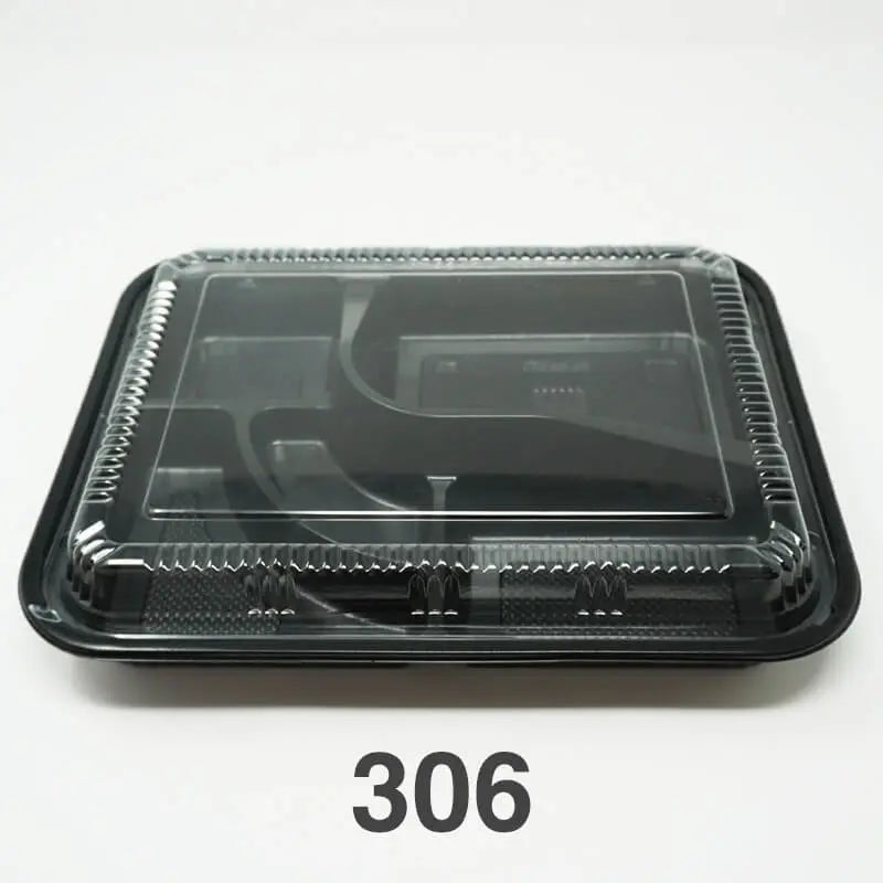 TZ 306 长方形黑色塑料便当盒底座，配透明盖