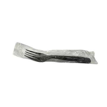 7" Heavy Black Plastic FORK (Individual Warp) - 1000/Case