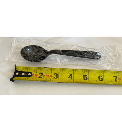 6" Heavy Black Plastic Spoon (Individual Warp) - 1000/Case