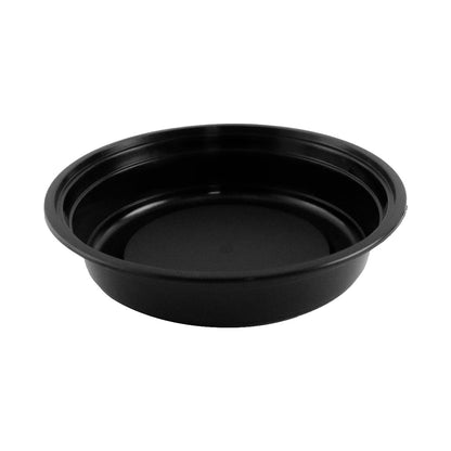 24 oz. Round Black Plastic Container Set (723) - 150/Case