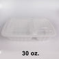 30 oz. Rectangular White Plastic 2 Comp. Container Set (8288) - 150/Case