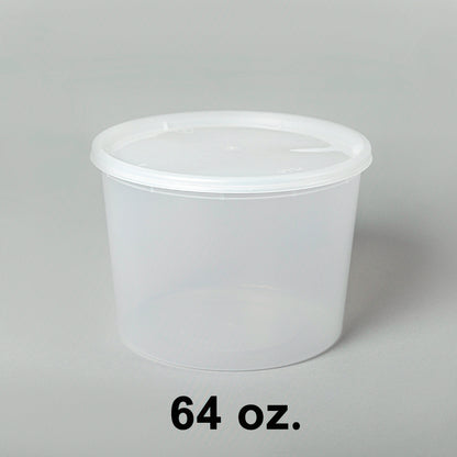 HT 64 盎司圆形透明塑料汤容器套装 - 120/箱