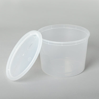 HT 64 盎司圆形透明塑料汤容器套装 - 120/箱