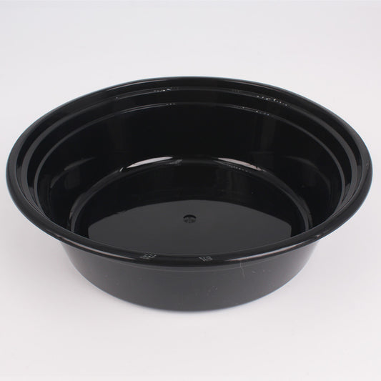 圆形黑色塑料容器套装 32 盎司 (729) - 150/箱