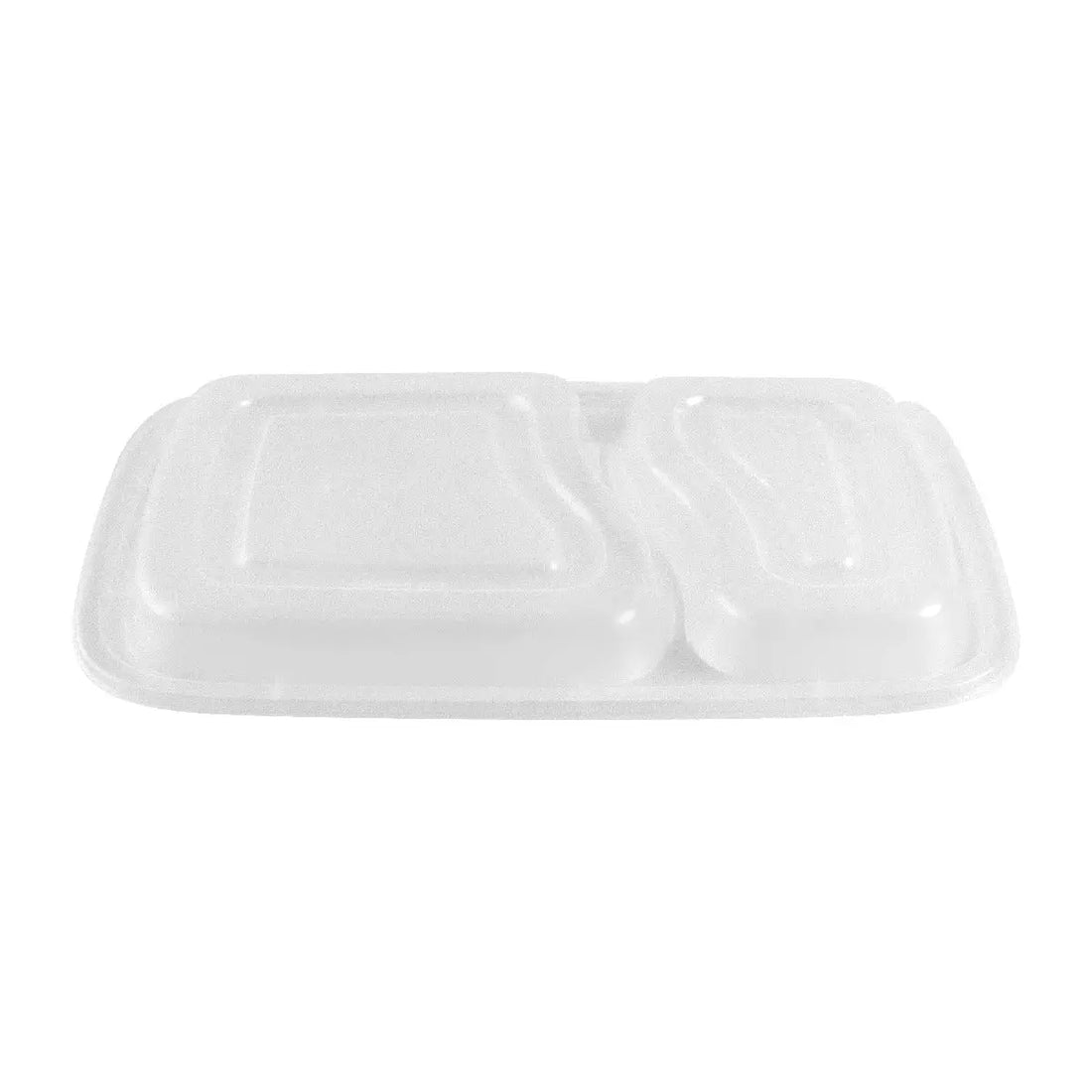 Black rectangular two-compartment container with lid, labeled 30 oz.