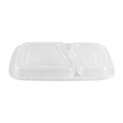 30 oz. Rectangular Black Plastic 2 Comp. Container Set (8288) - 150/Case
