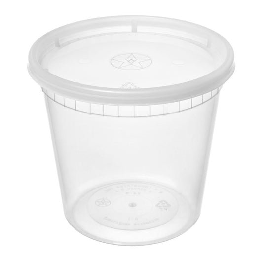 WY 圆形透明塑料汤盒套装 24 盎司 - 240/箱