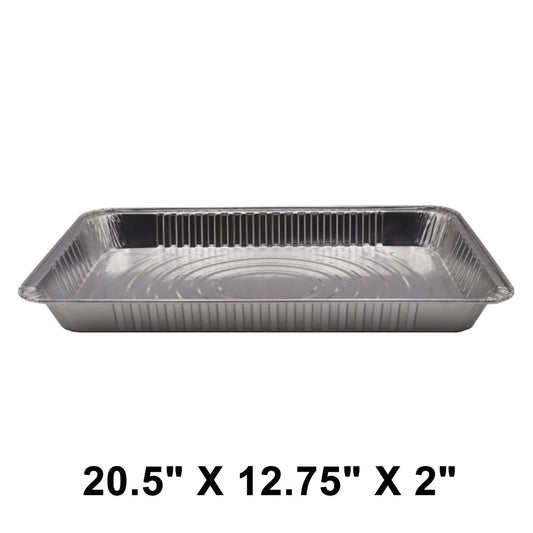 WS 全尺寸 20.5 英寸 X 12.75 英寸 X 2 英寸 长方形铝箔蒸盘 中号（非组合） - 40 个/箱