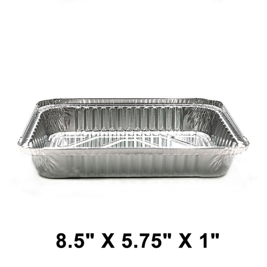 768-35 Heavy Duty 1.5 lbs. Oblong Shallow Aluminum Foil Pan 8.5" X 5.75" X 1" (Not Combo) - 500/Case