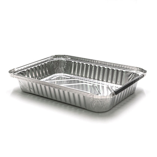 768-35 Heavy Duty 1.5 lbs. Oblong Shallow Aluminum Foil Pan 8.5" X 5.75" X 1" (Not Combo) - 500/Case
