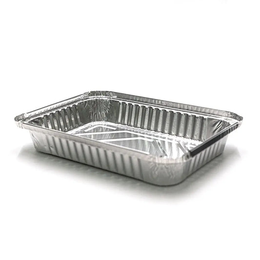 768-35 Heavy Duty 1.5 lbs. Oblong Shallow Aluminum Foil Pan 8.5" X 5.75" X 1" (Not Combo) - 500/Case SW