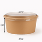37 oz. Round Kraft Salad Bowl with Lid 600 Sets/Case
