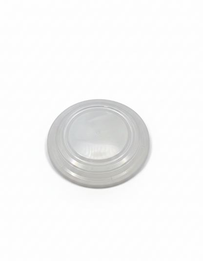 Clear plastic lid on a white background