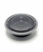 GCT 16oz. Round Black Plastic Deli Container Set (G-818B)- 150/Case