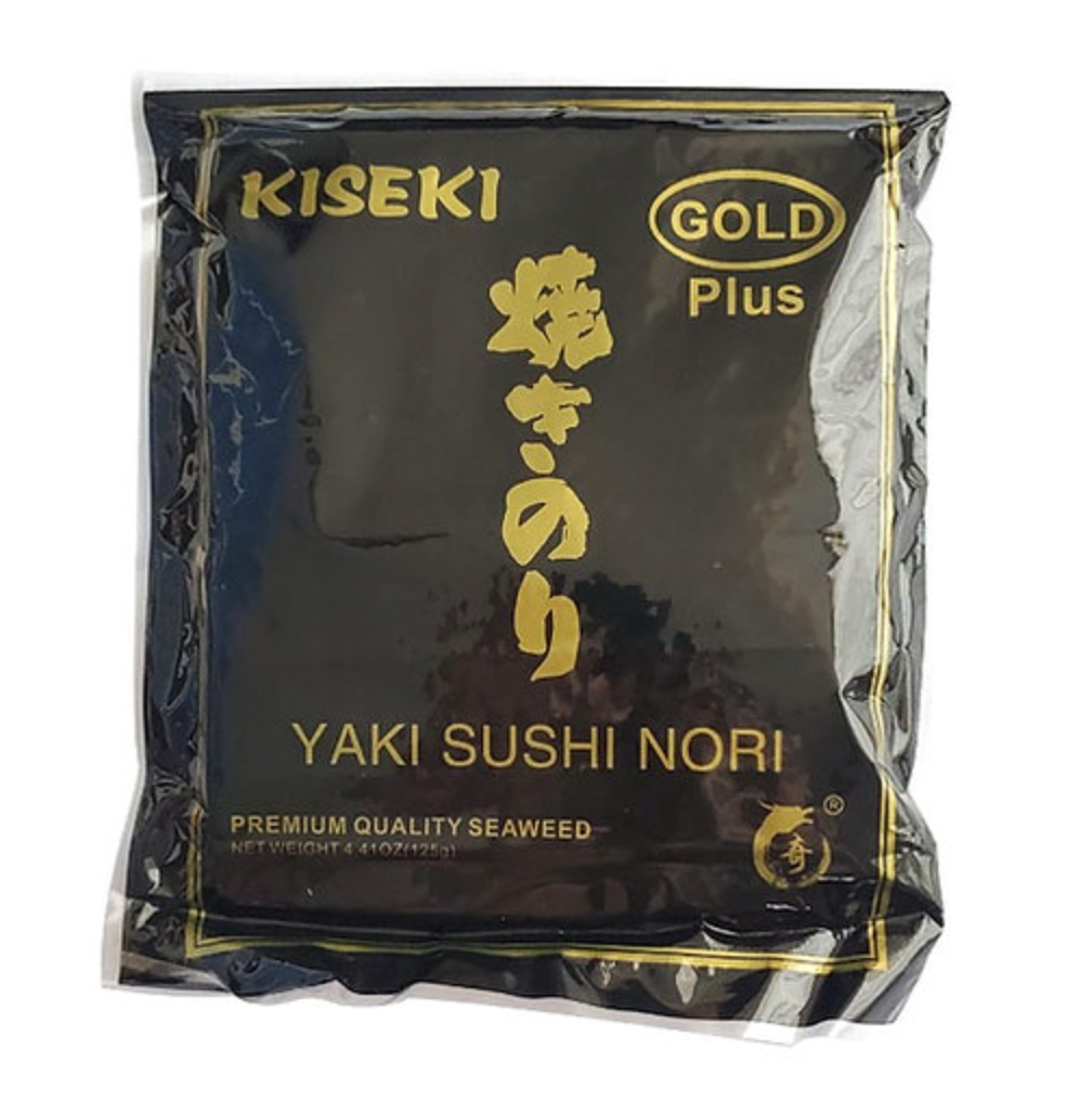 Yaki Sushi Nori Roasted Seaweed Half Cut Sheet, Gold Plus, 100 Sheets/Bag - 80 Bags/Case