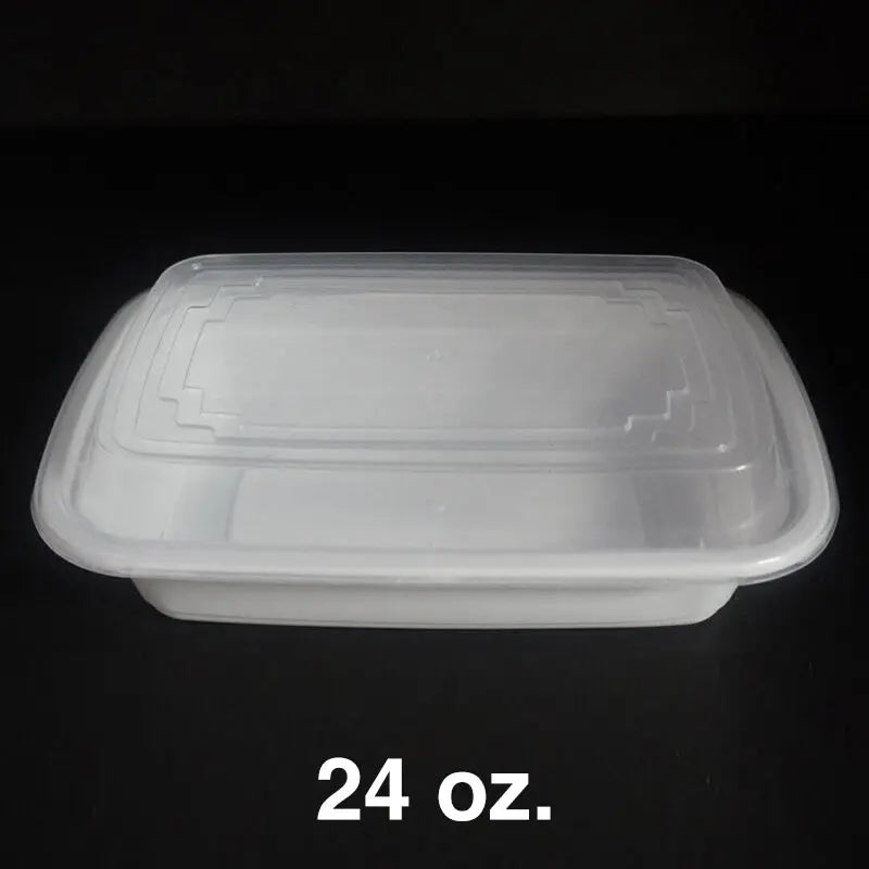 24 oz. white rectangular plastic container