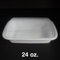 FH 24oz. Rectangular White Plastic Deli Container Set - 150/Case