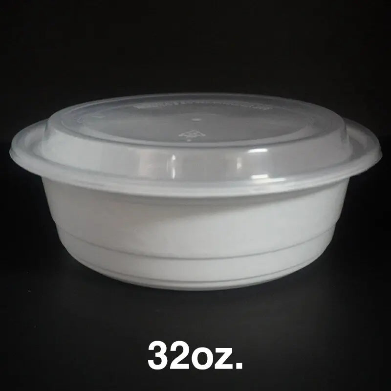 32 oz. white round plastic container