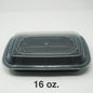 FH 16oz. Rectangular Black Plastic Deli Container Set - 150/Case